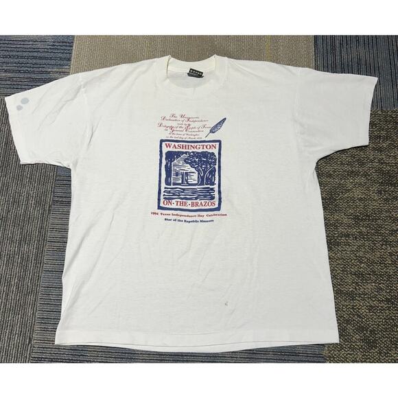 Vintage 90s Texas Declaration Of Independence Congress US History T Shirt XL USA - Picture 1 of 8